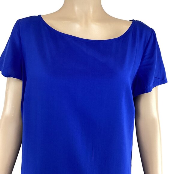 MNG By Mango Dress Size Medium Shift Dress Blue Lanjaron NWT - Picture 6 of 7